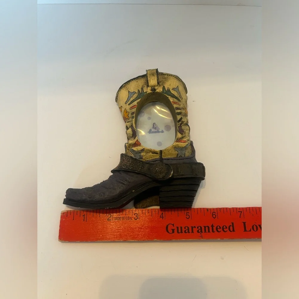 Western Cowboy Boot Free-standing Small Picture‎ Frame 2.5